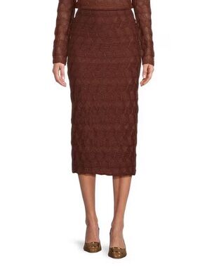 NWT Antonio Melani Evangeline Puckered Jacquard Coordinating Pencil Midi Skirt